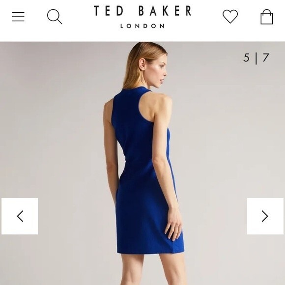Ted Baker knot front royal blue jersey dress. Ted size 2 which is US size 6. - Picture 2 of 11